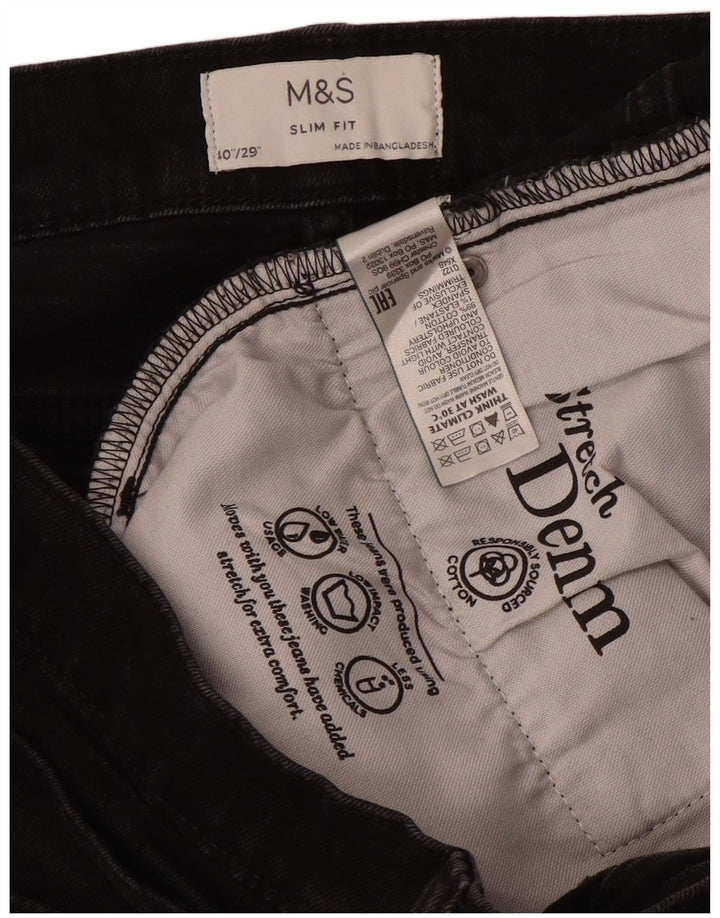 Marks & Spencer Jean Slim Homme W40 L29 Coton Noir