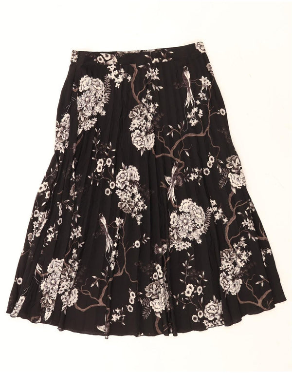 FAT FACE Jupe trapèze plissée pour femme UK 10 Small W28 Noir Floral