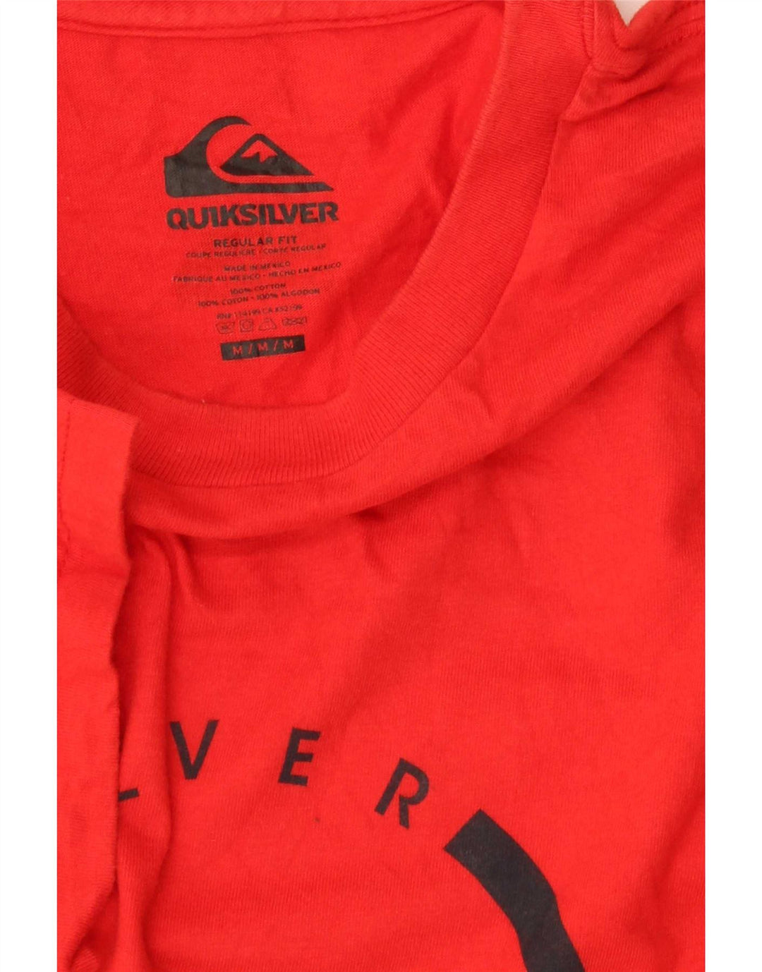 Quiksilver T-Shirt Regular Fit Graphique Homme Rouge Moyen Coton