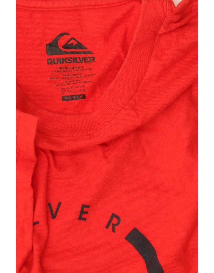 Quiksilver T-Shirt Regular Fit Graphique Homme Rouge Moyen Coton