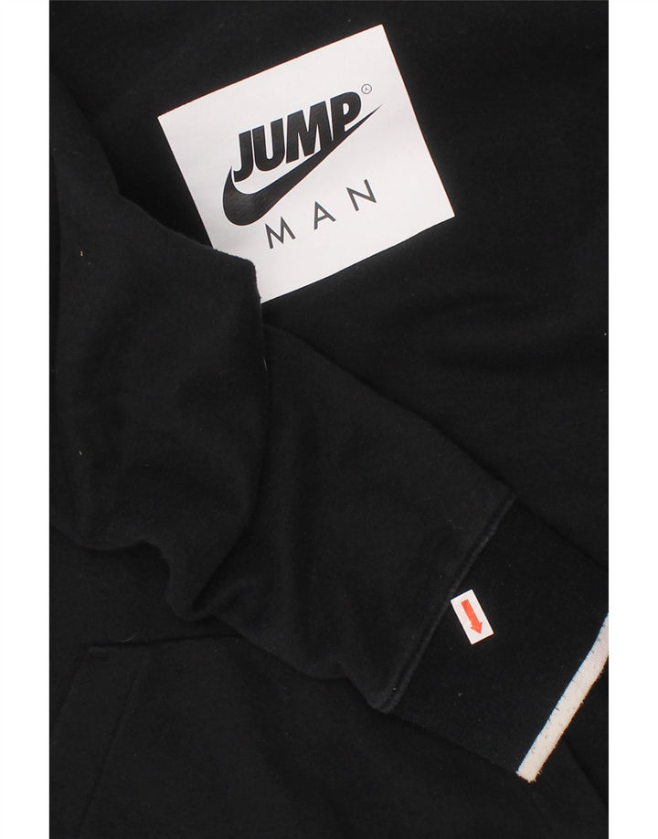 JORDAN Pull à capuche graphique pour garçon 12-13 ans Grand coton noir