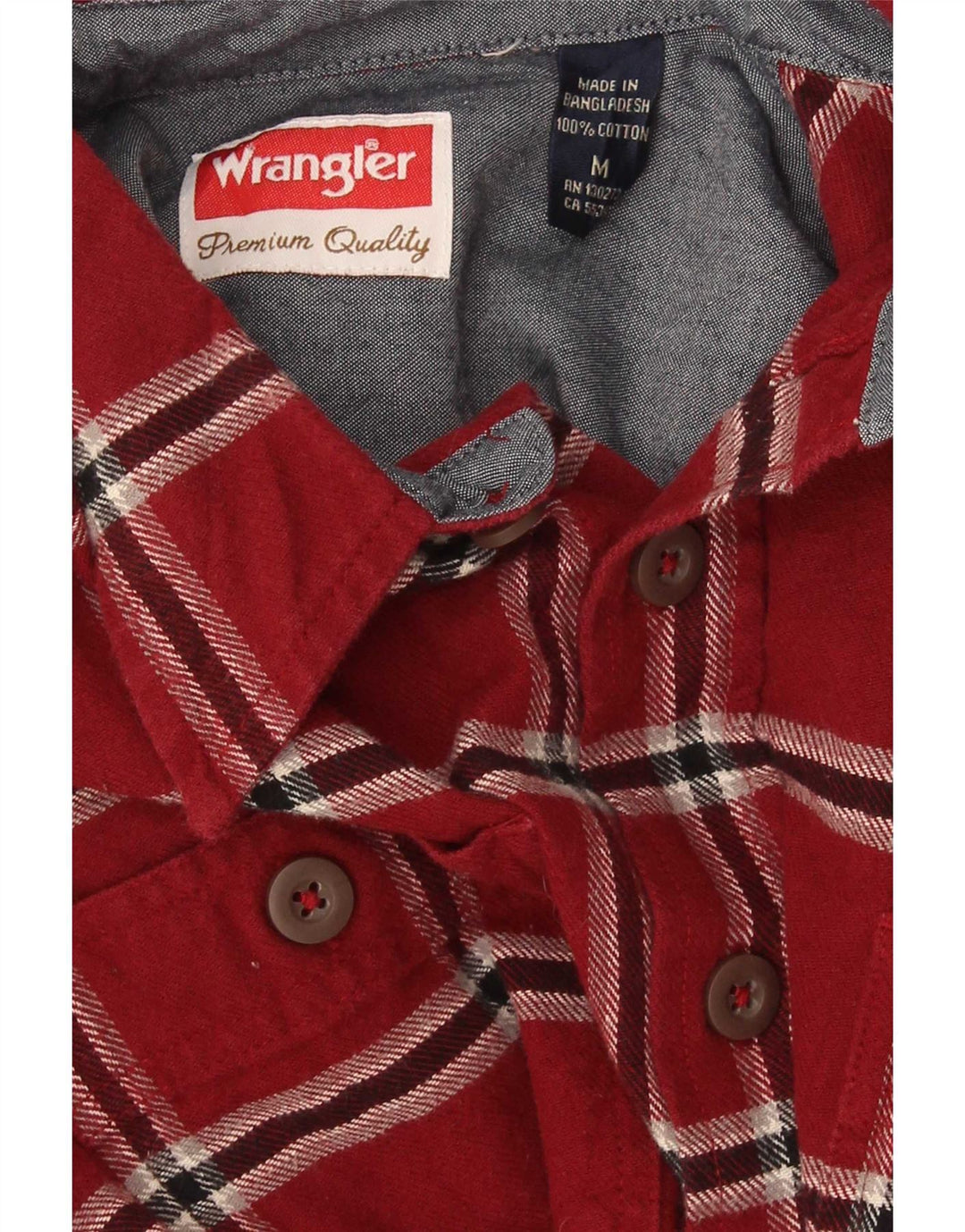 Wrangler Chemise en flanelle pour homme en coton à carreaux rouge moyen
