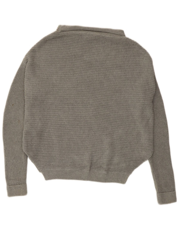 Topshop Pull surdimensionné à col roulé pour femme UK 10 Petit Gris Coton