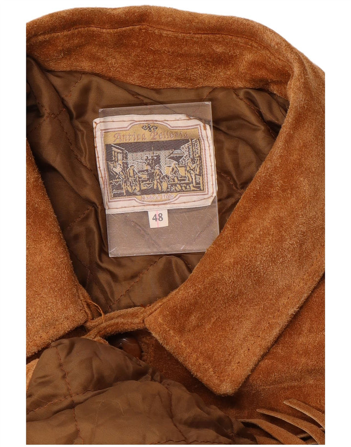 Antica Pelleria Veste en Daim Homme IT 48 Marron Moyen Cowboy
