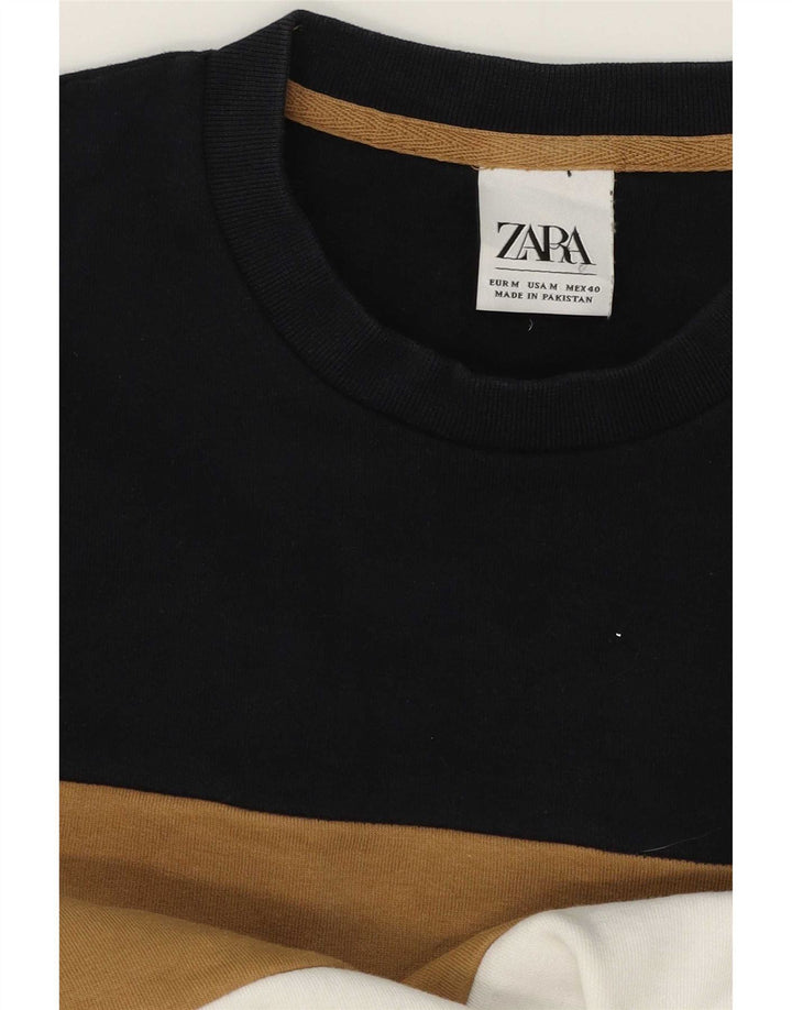 Zara Homme Sweatshirt Jumper Medium Multicolore Colourblock