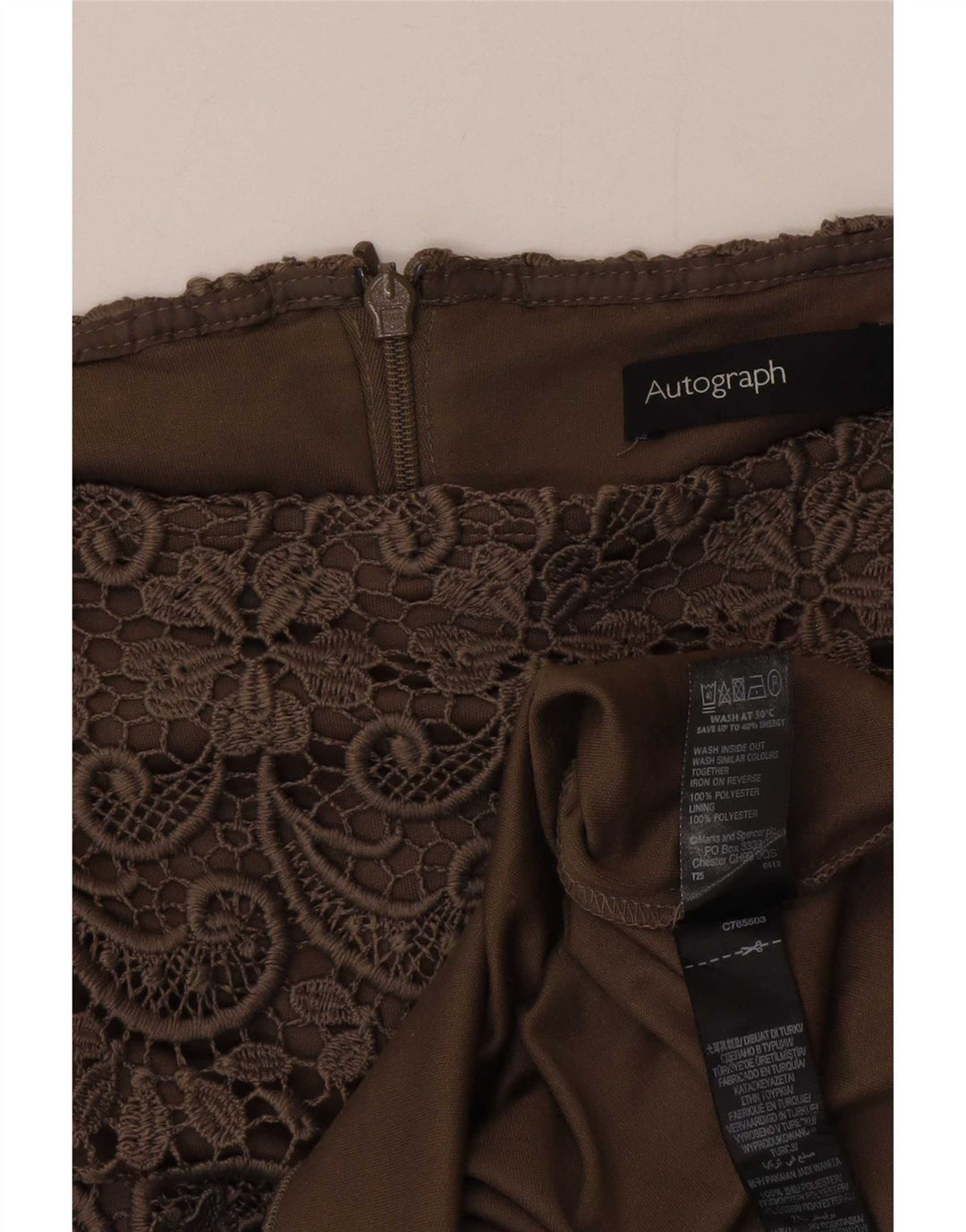 Marks & Spencer Jupe droite autographe pour femme UK 12 Medium W30 Kaki