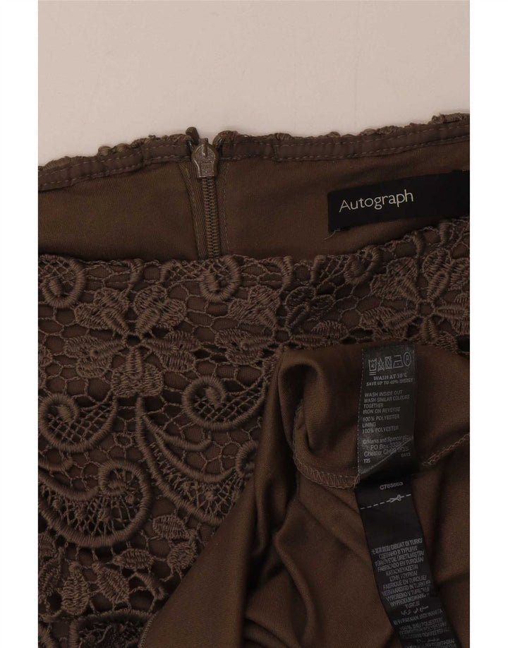 Marks & Spencer Jupe droite autographe pour femme UK 12 Medium W30 Kaki