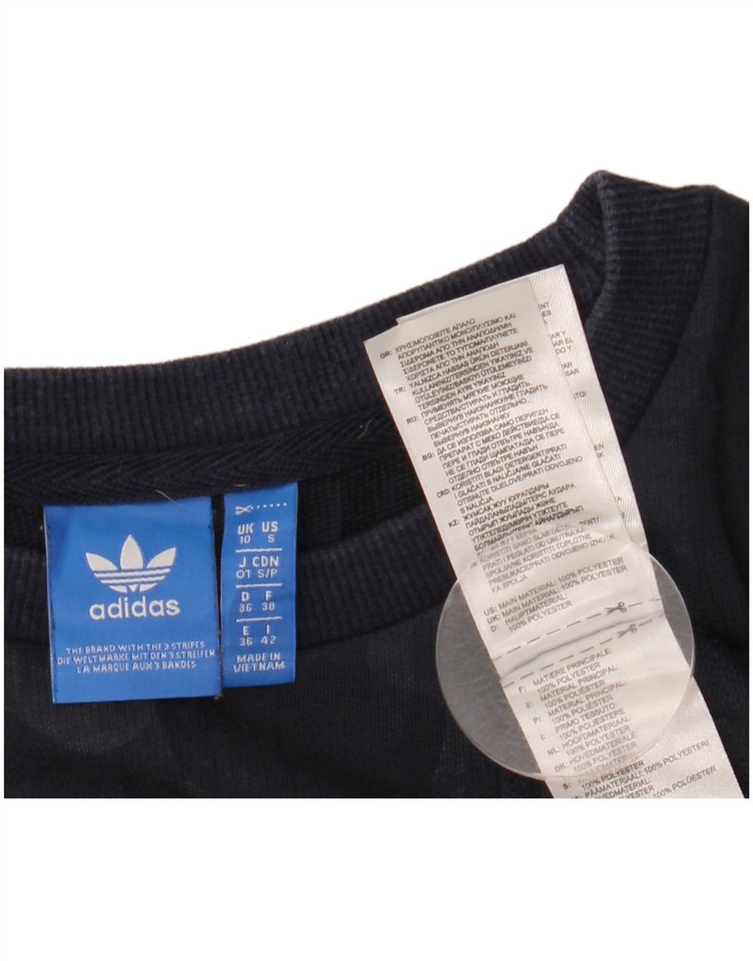 ADIDAS Sweat-shirt surdimensionné pour femme UK 10 Petit Bleu marine