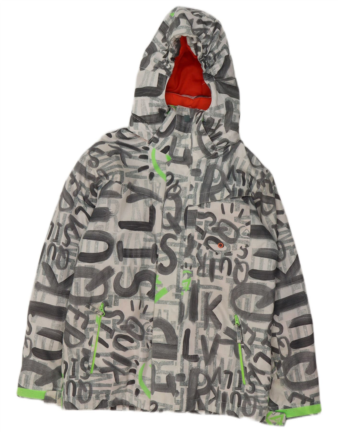 Quiksilver Veste de ski à capuche graphique pour garçon 13-14 ans Large Gris Polyester