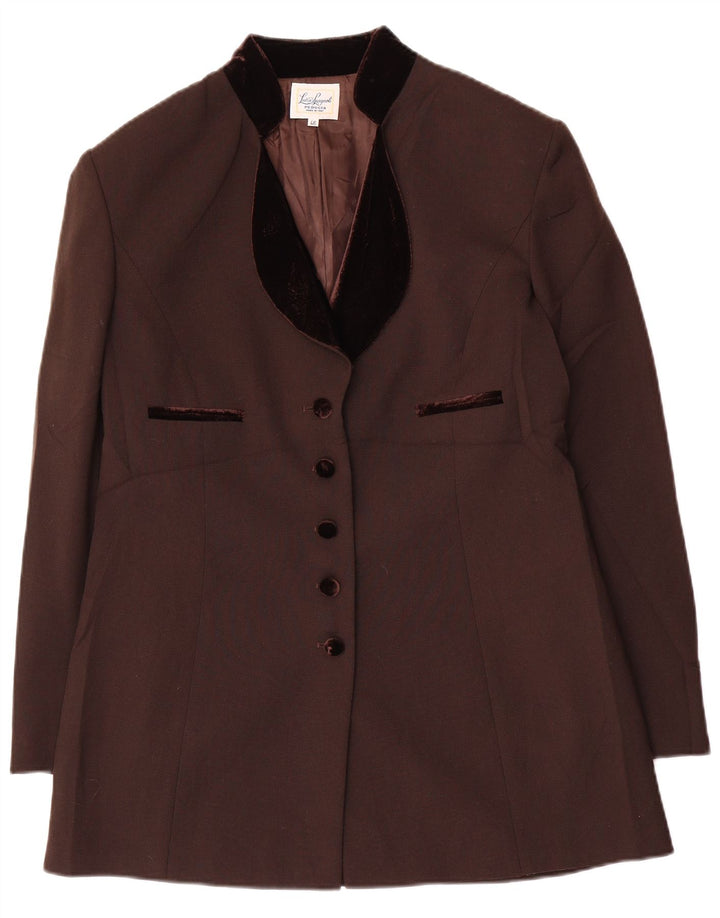 Luisa Spagnoli Pardessus Femme IT 46 Large Laine Marron