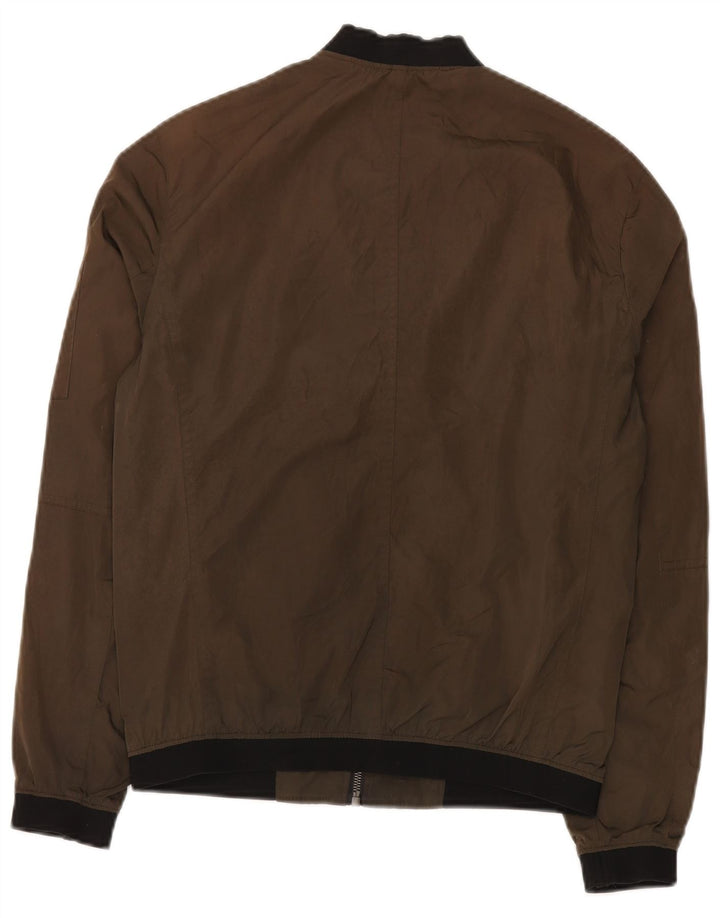 Zara Veste Bomber Homme UK 36 Petit Marron Polyester