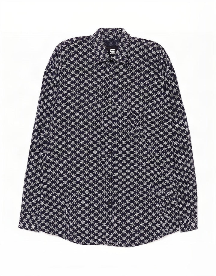 G-Star Chemise Homme Bleu Marine Moyen Géométrique Coton