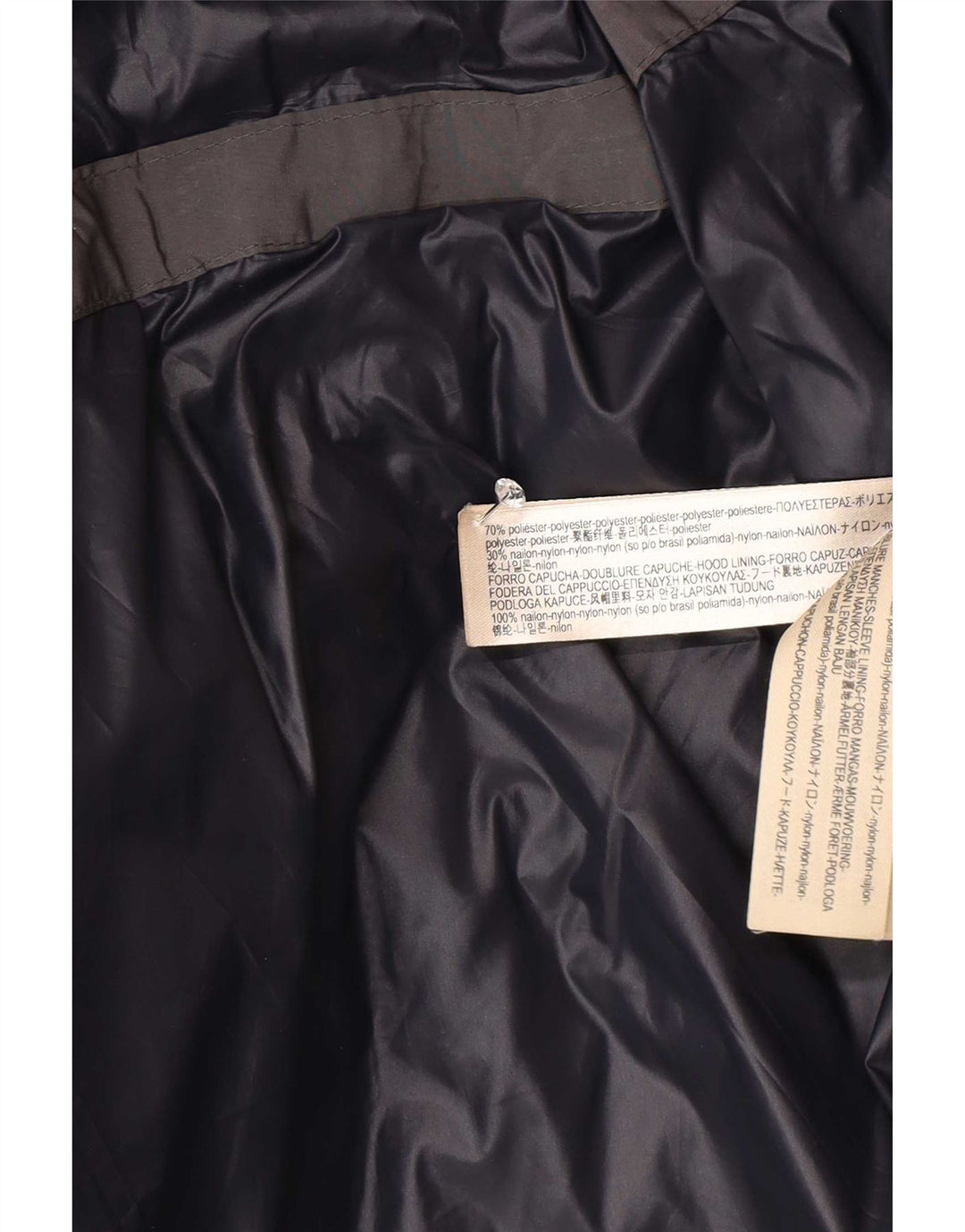 Massimo Dutti Manteau rembourré à capuche pour femme UK 40 Large Gris Polyester