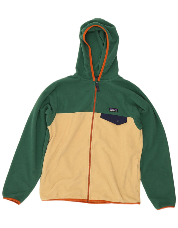 Patagonia Veste polaire à capuche pour garçon 13-14 ans XL Vert Colorblock