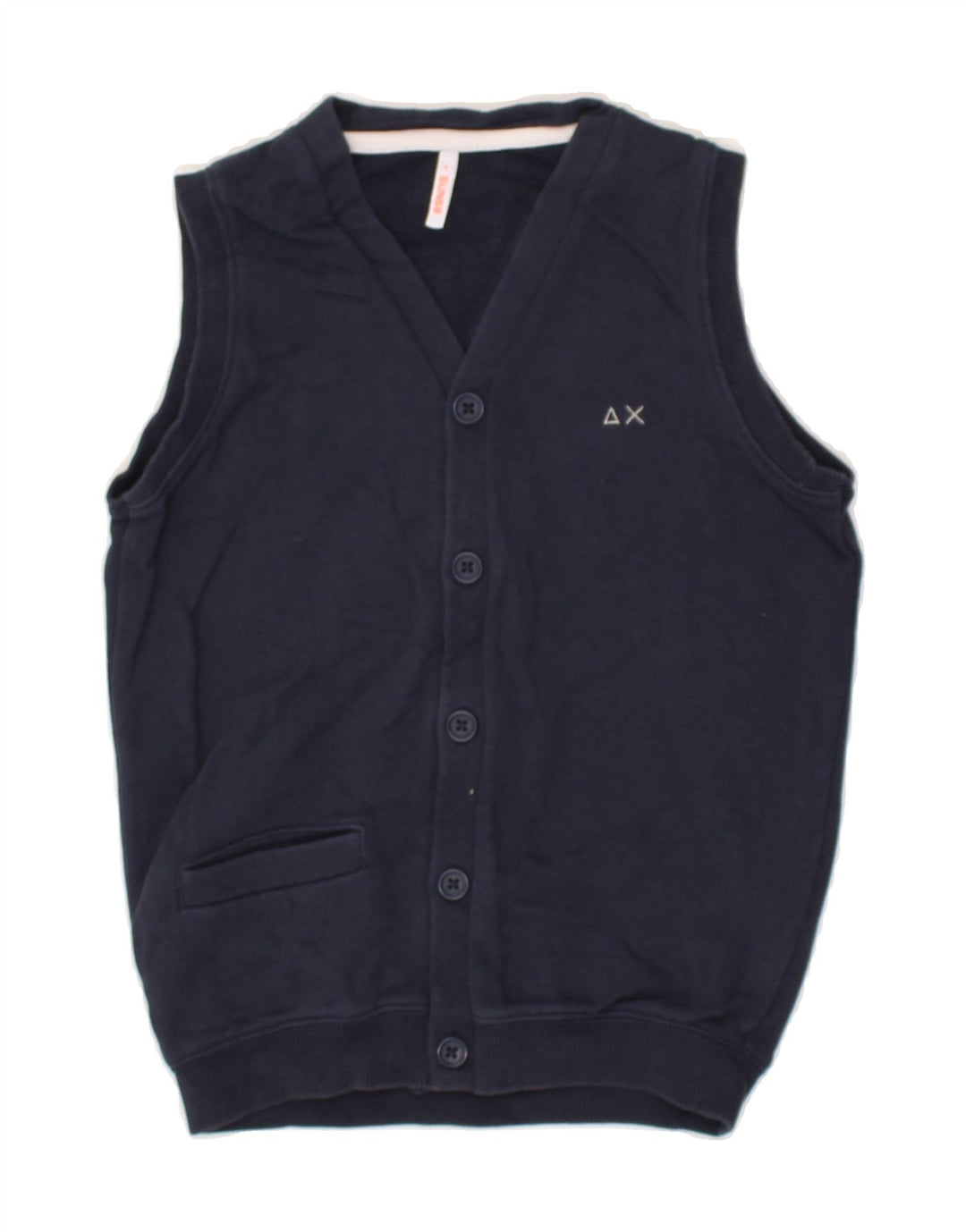 SUN68 Boys Sleeveless Cardigan Sweater 5-6 Years Navy Blue Cotton | Vintage Sun68 | Thrift | Second-Hand Sun68 | Used Clothing | Messina Hembry 