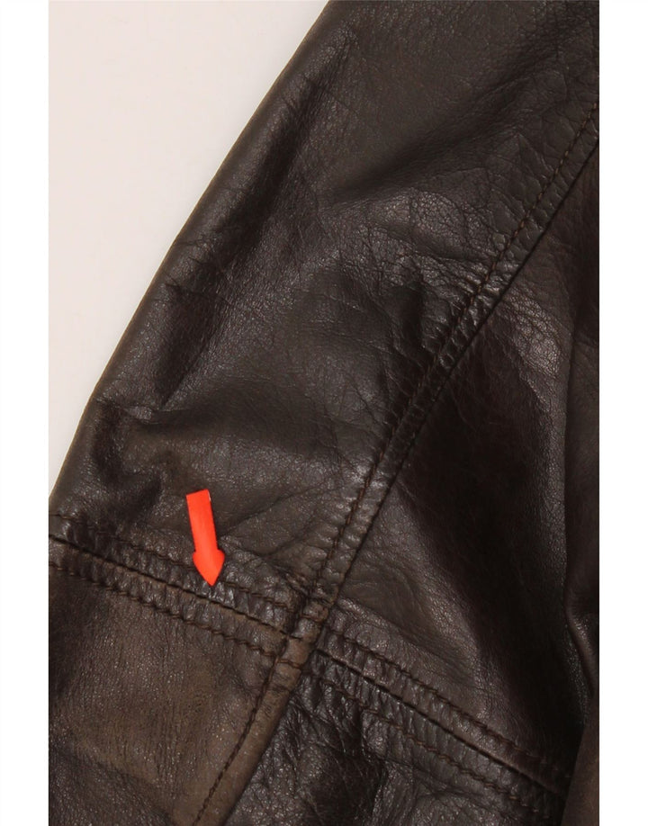 On Spirit Veste en Cuir Bomber Homme IT 48 Cuir Marron Moyen
