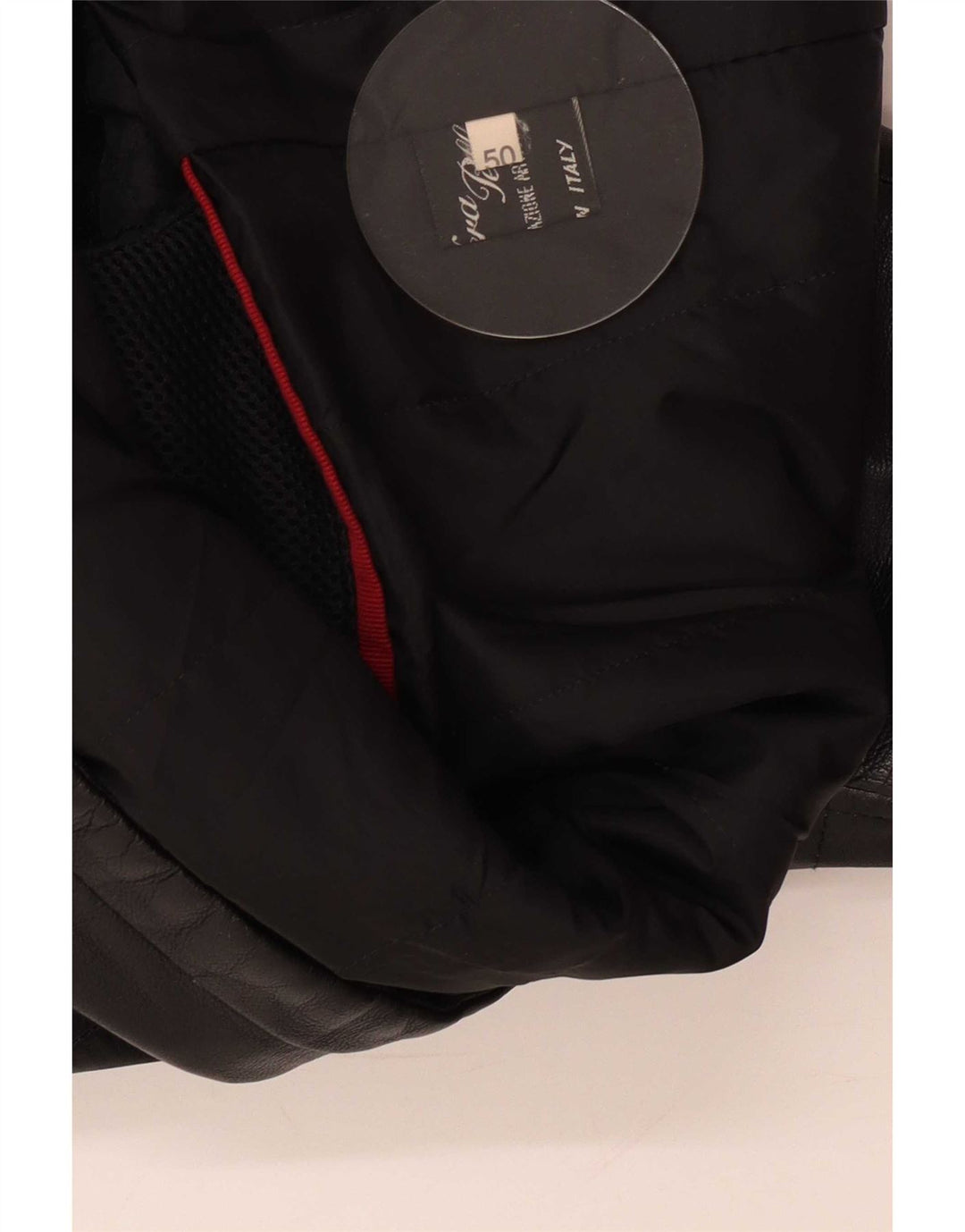 John and Son's Veste en cuir pour homme IT 50 Large Noir