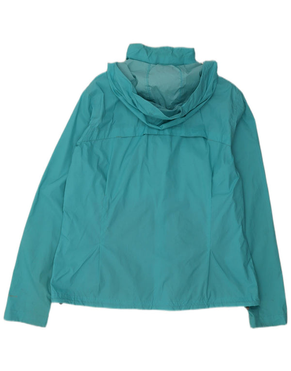 Columbia Veste de pluie à capuche pour femme UK 18 XL Nylon turquoise