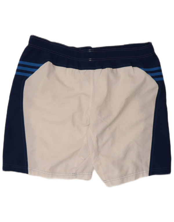 Adidas Short de bain graphique pour hommes, grand, en polyester color block blanc