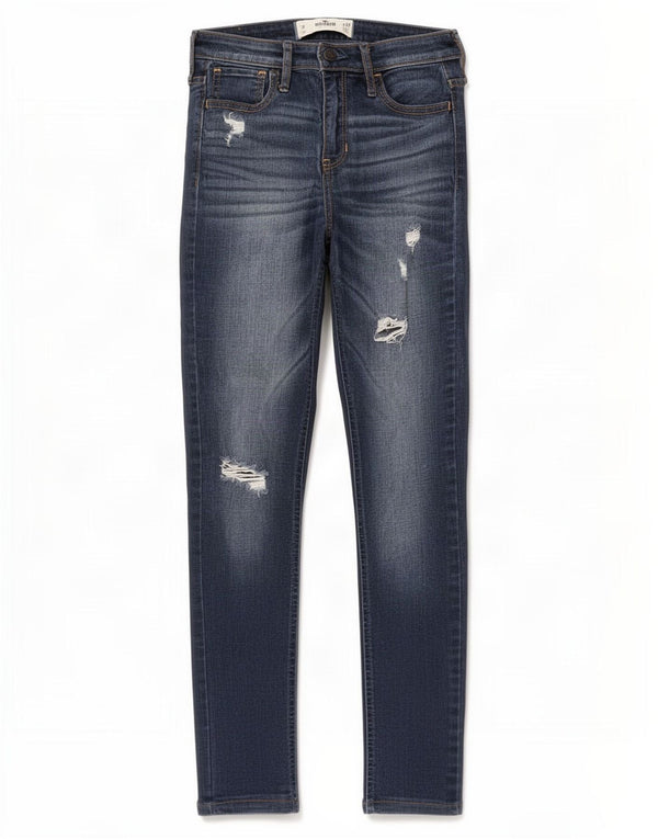 Hollister Jean slim vieilli pour femme US 7 Medium W28 L26 Bleu marine