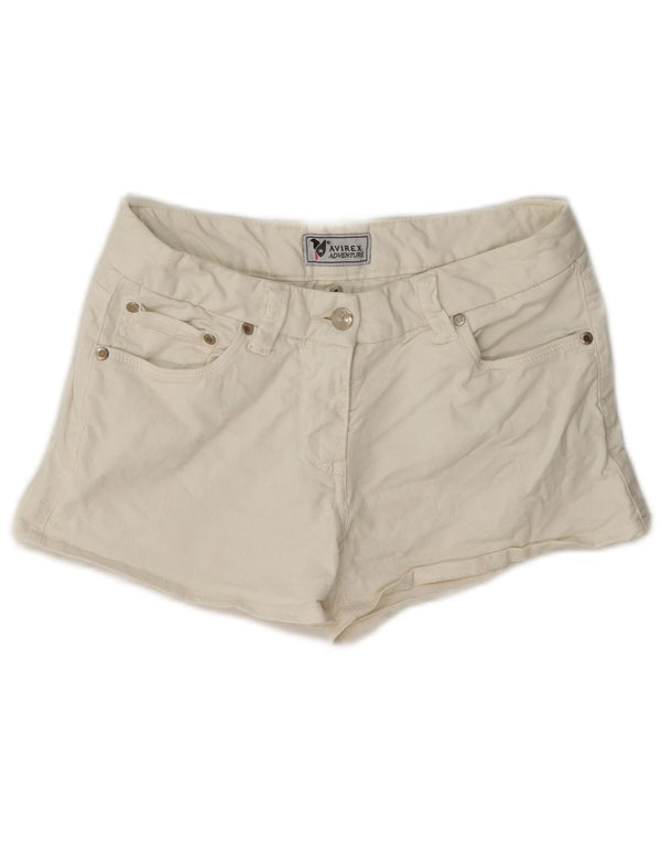 Avirex Short en jean pour femme EU 40 Medium W27 Coton blanc cassé