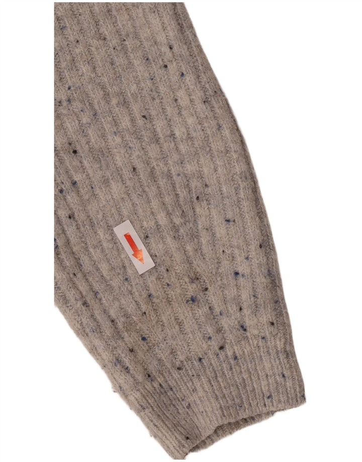 Marks & Spencer Pull cardigan court pour femme UK 12 Gris moyen moucheté