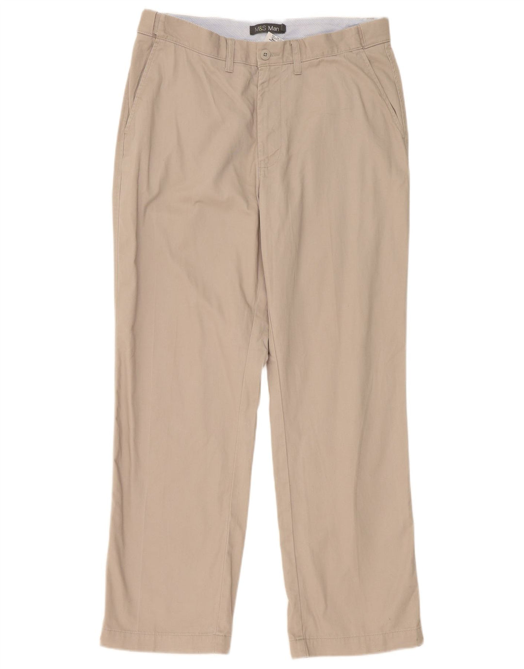 Marks & Spencer Pantalon Chino Droit Homme W36 L31 Gris Polyester