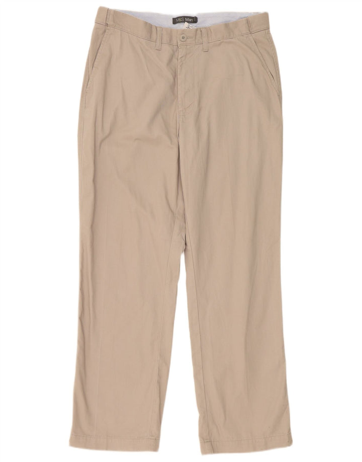 Marks & Spencer Pantalon Chino Droit Homme W36 L31 Gris Polyester