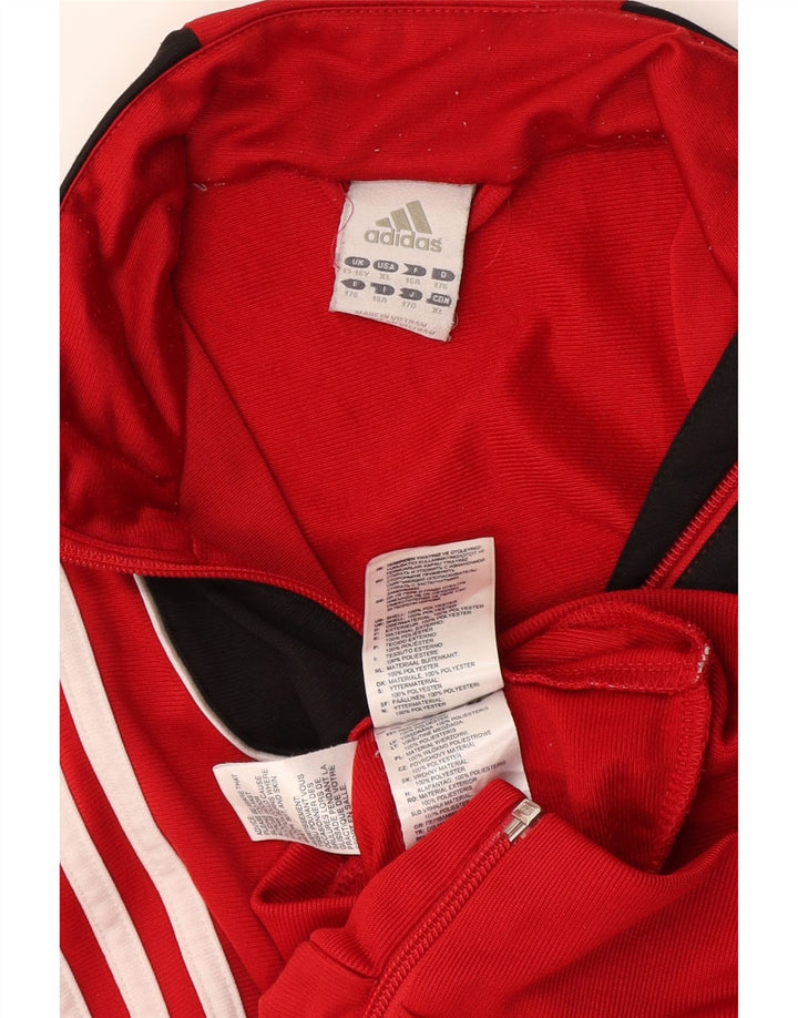 Adidas Veste de Survêtement Garçon 15-16 ans Rouge Colorblock Polyester