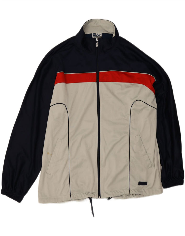 Asics Veste de survêtement pour homme 2XL Gris Colorblock Polyester