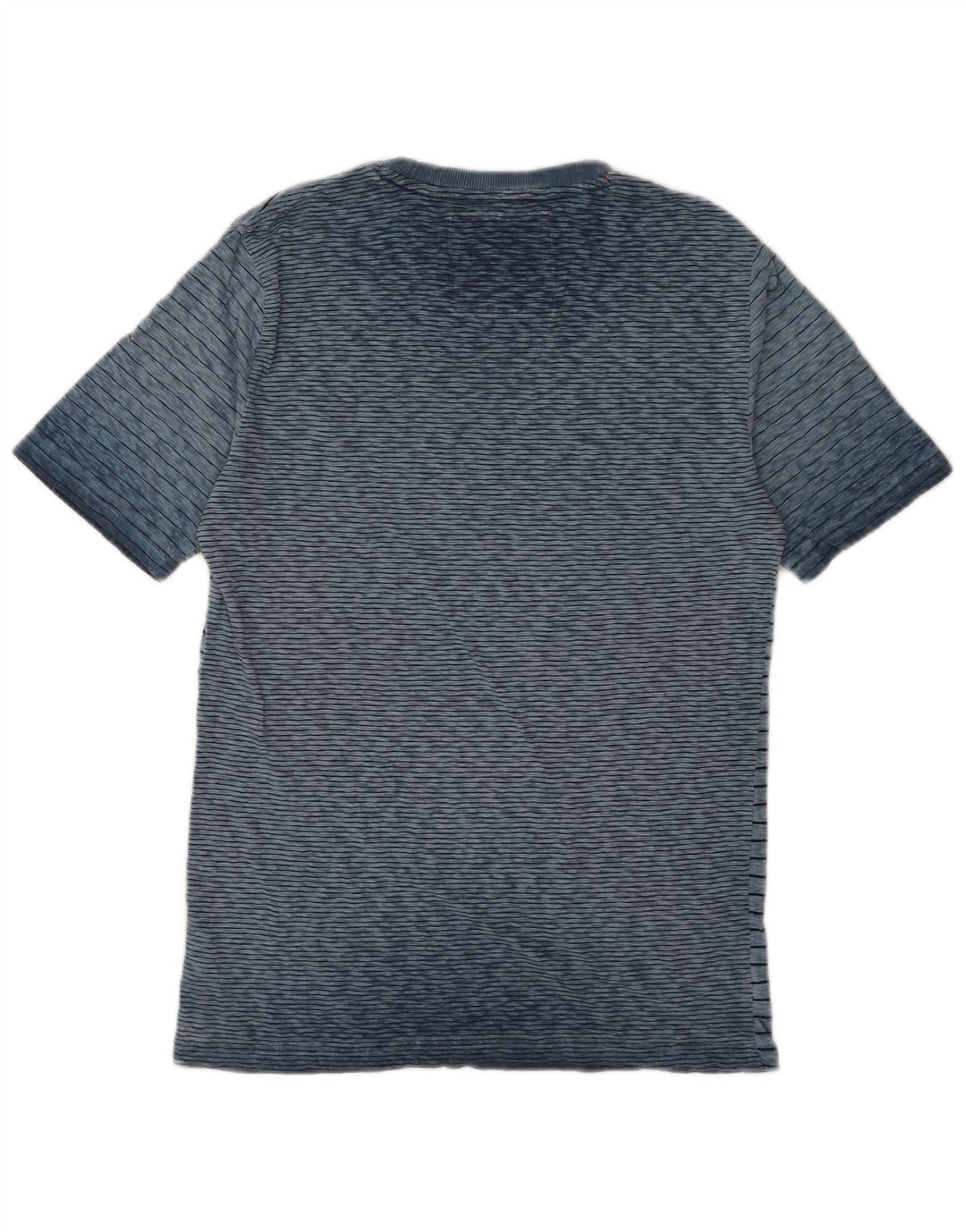 Superdry Homme T-Shirt Top Bleu Moyen Rayé Coton