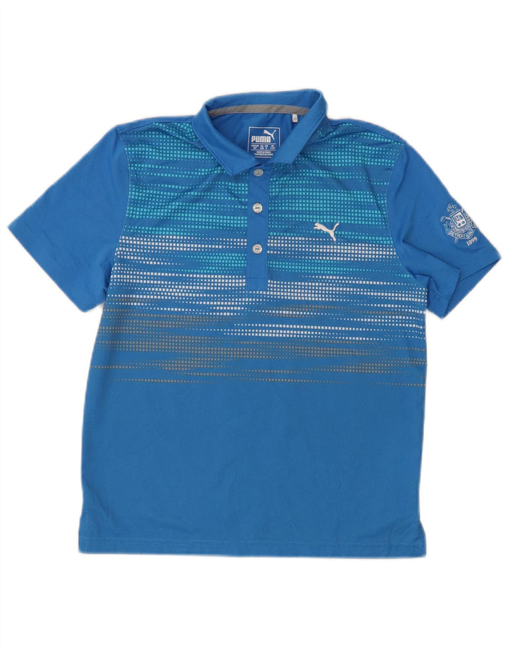 PUMA Polo garçon 7-8 ans Bleu Géométrique Polyester