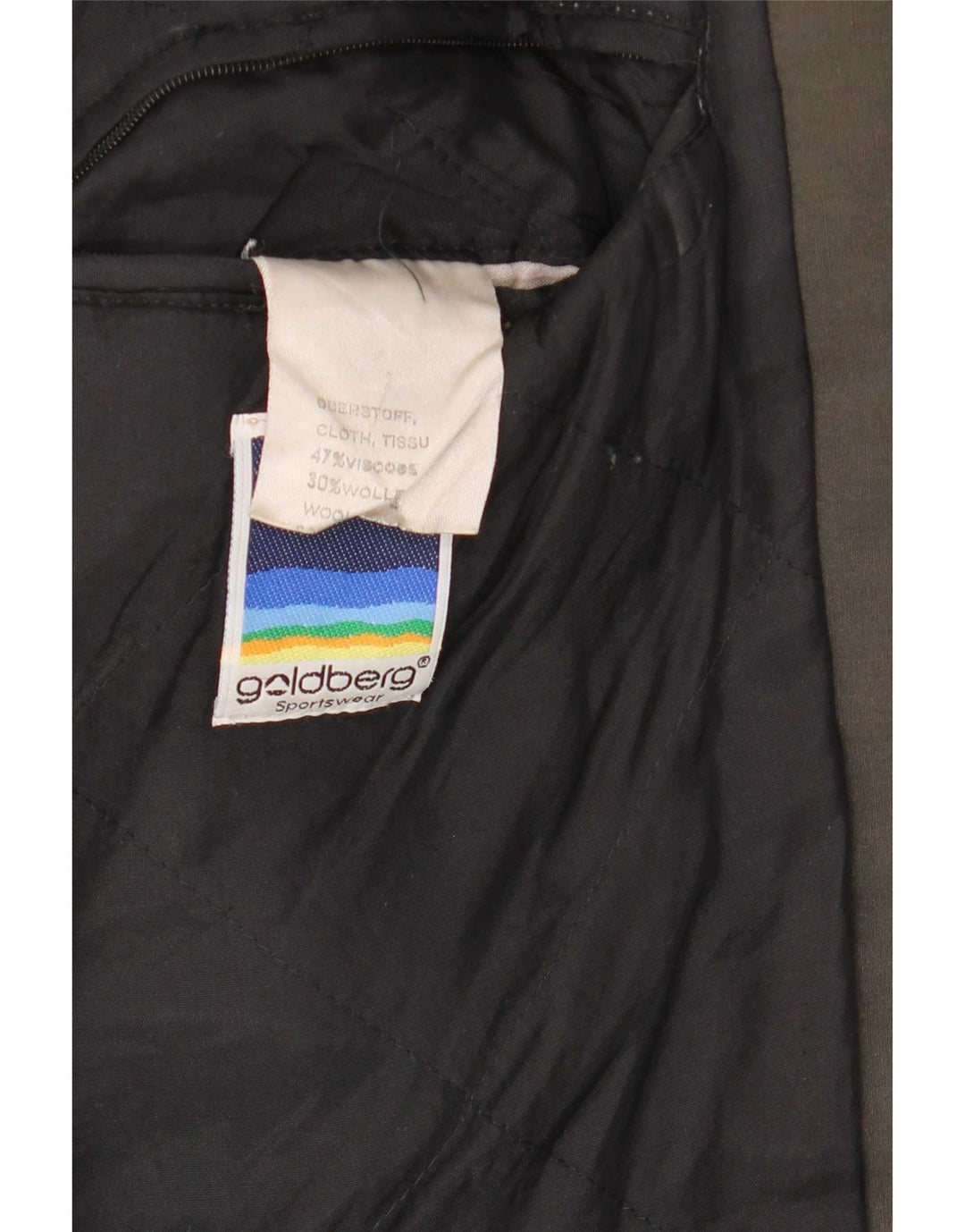 vintage Mens Loose Fit Bomber Jacket IT 48 Gris Moyen Colourblock Viscose