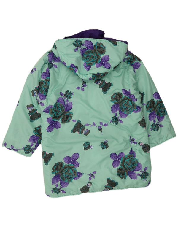 Magil Manteau rembourré à capuche pour femme UK 16 Large Vert Floral Polyester