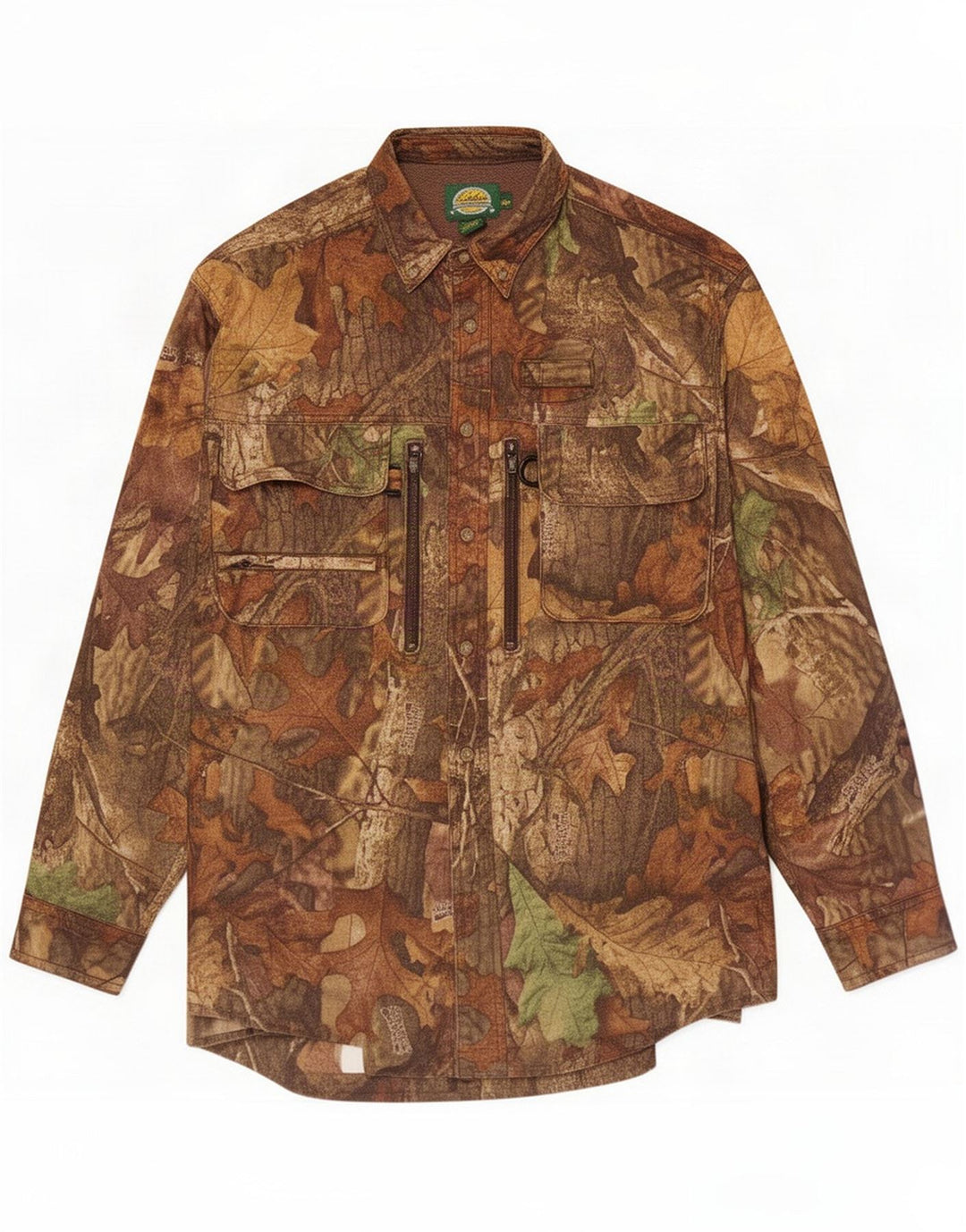 Cabela's Surchemise de chasse pour homme, grande chemise camouflage marron en polyester