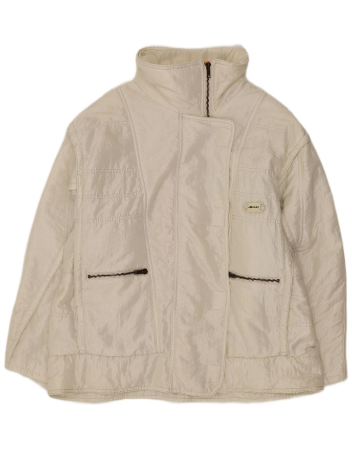 Ellesse Veste matelassée coupe ample pour femme IT 48 XL Blanc Nylon Rétro