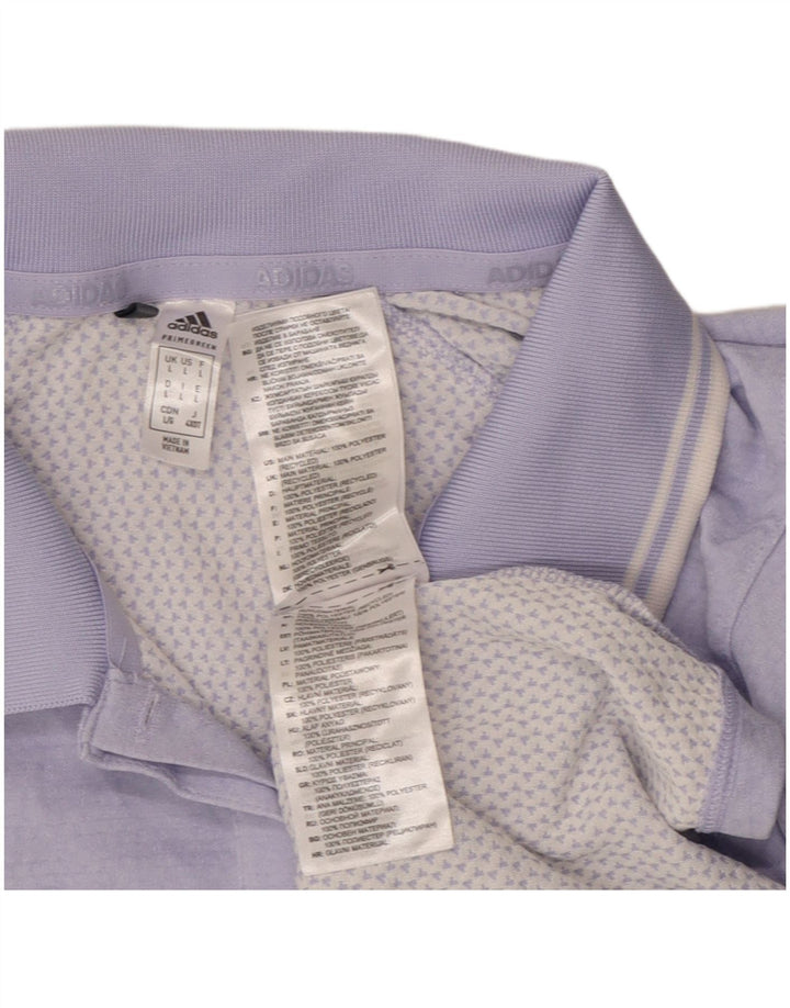ADIDAS Polo Femme UK 14 Large Violet Polyester