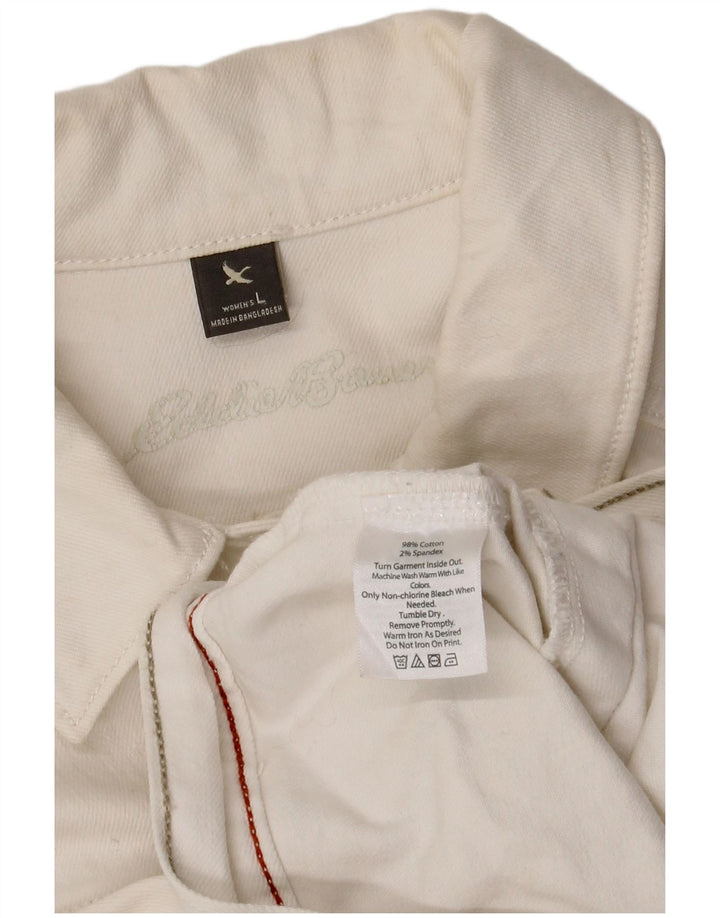 Eddie Bauer Veste en jean pour femme UK 14 Grand coton blanc