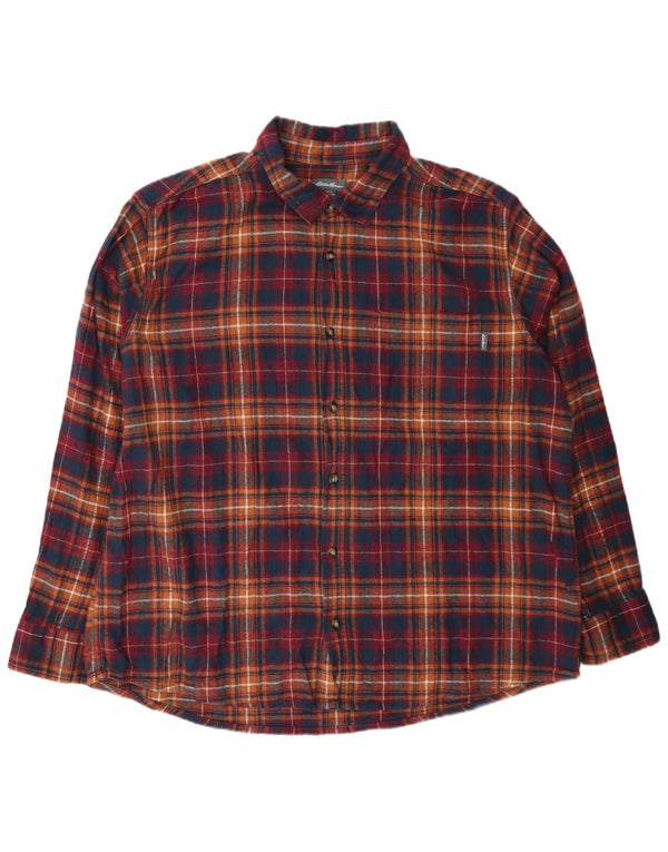 Eddie Bauer Chemise en flanelle pour homme 2XL en coton à carreaux multicolores