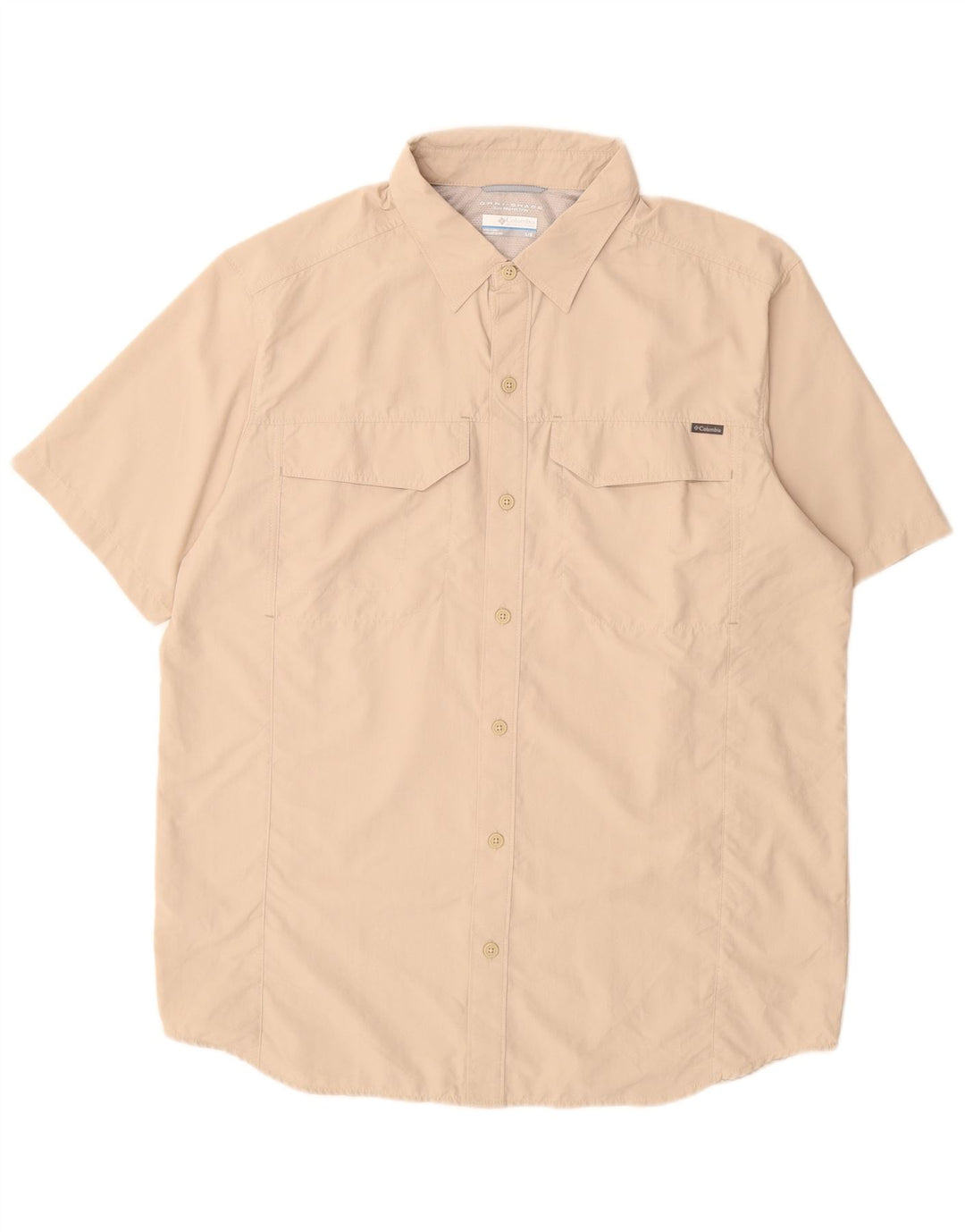 Columbia Chemise à Manches Courtes Omni-Shade Homme Large Beige Nylon