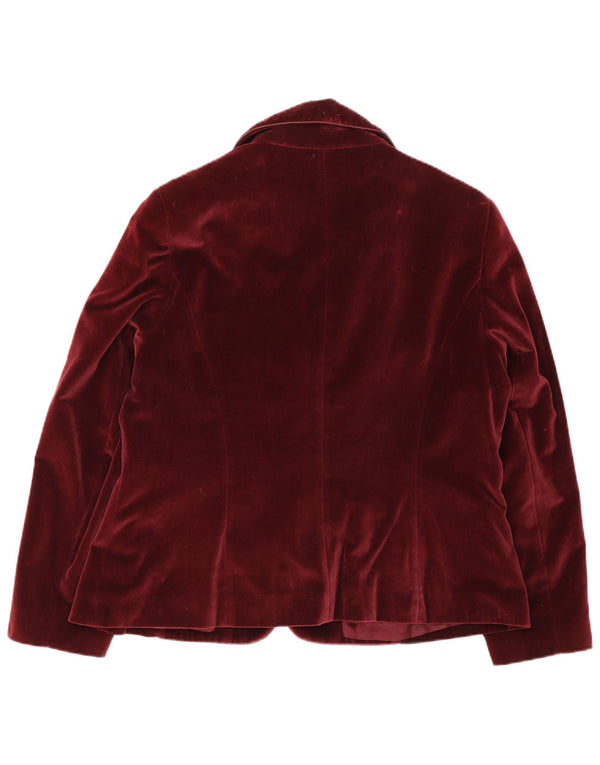 Rowland's Veste blazer en velours à 3 boutons pour femme UK 18 XL Coton bordeaux