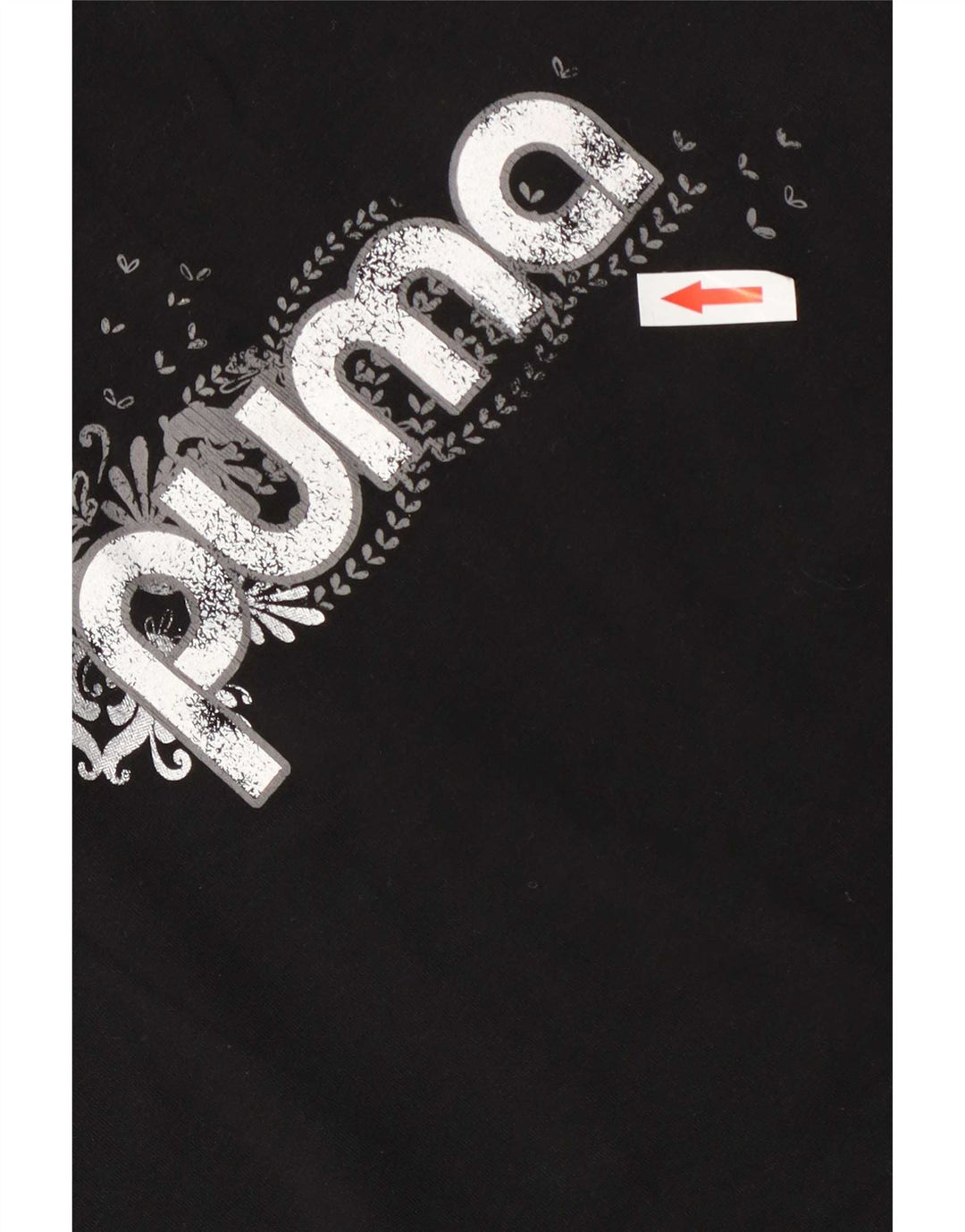 Puma T-shirt graphique régulier pour femme UK 12 Noir moyen Coton
