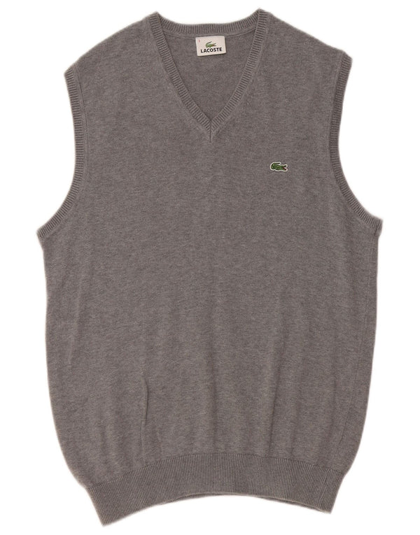 Lacoste Mens Vest Débardeur Taille 3 Petit Gris Coton