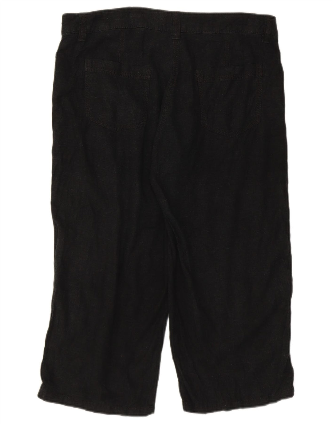 Marks & Spencer Pantalon Capri Femme UK 12 Medium W32 Lin Noir