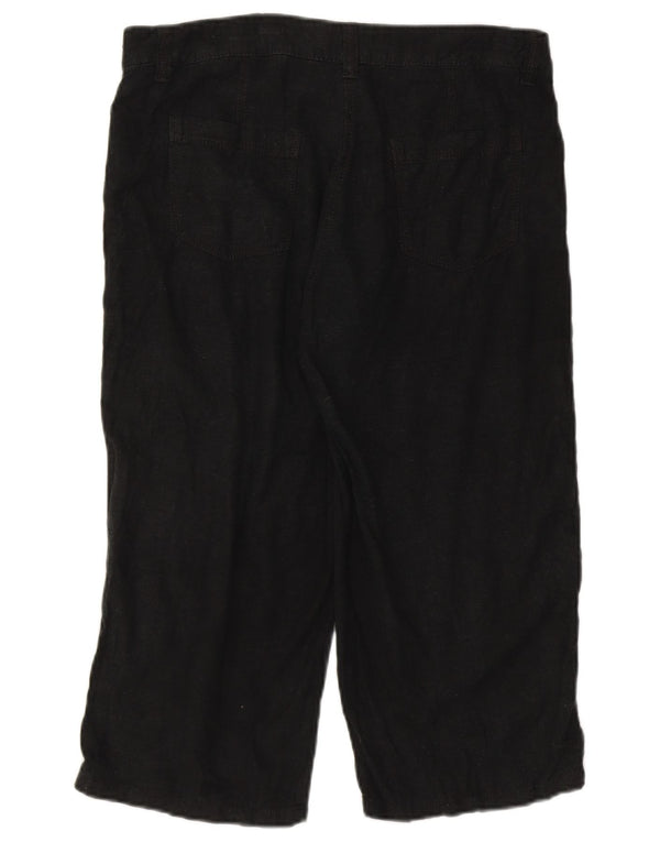 Marks & Spencer Pantalon Capri Femme UK 12 Medium W32 Lin Noir