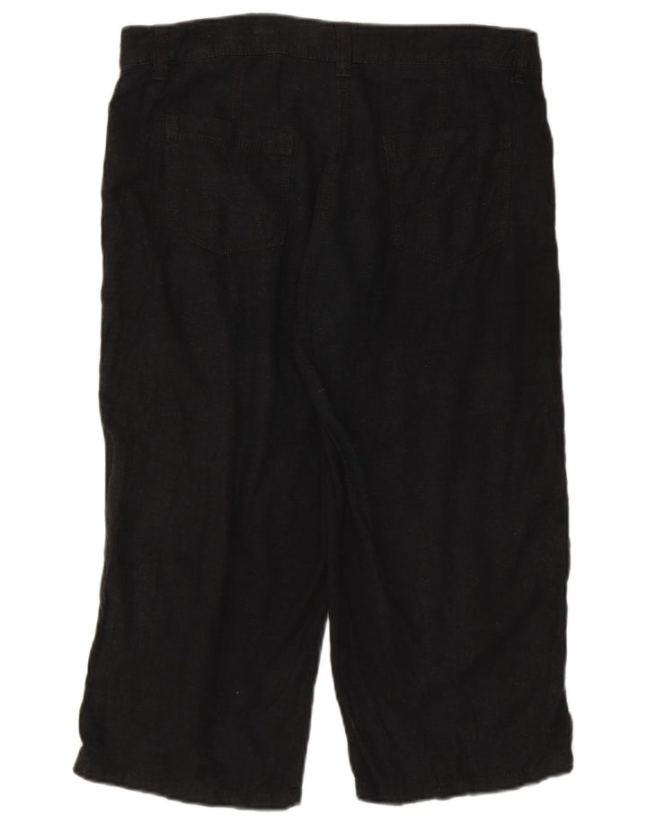 Marks & Spencer Pantalon Capri Femme UK 12 Medium W32 Lin Noir