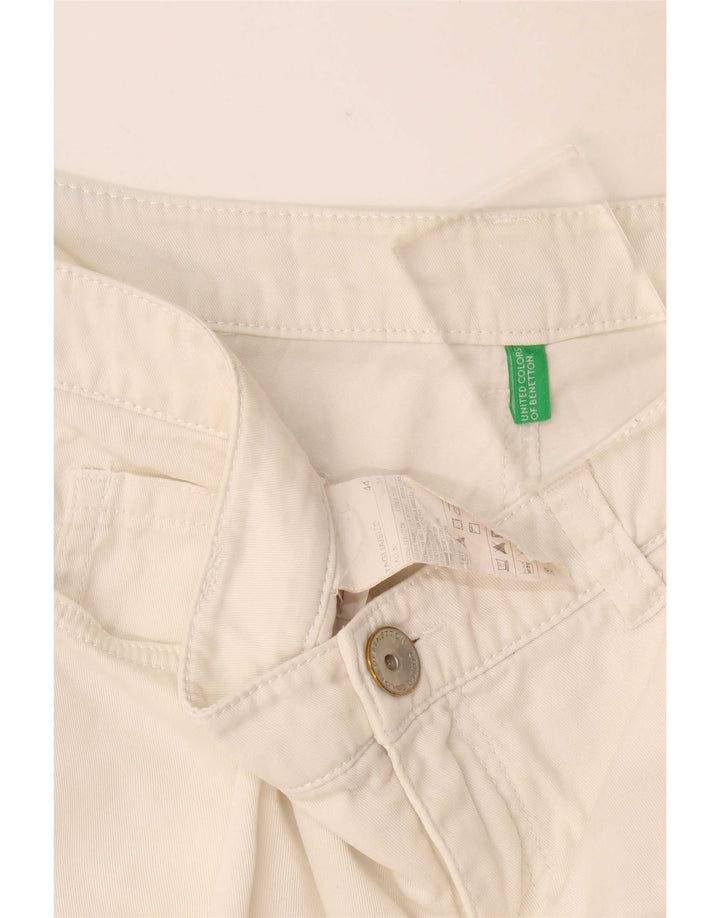 Benetton Short décontracté pour femme IT 44 Medium W34 Blanc Coton