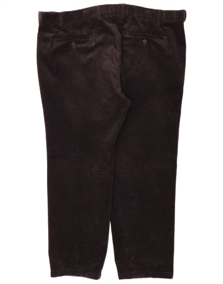 Marks & Spencer Pantalon droit en velours côtelé pour homme W44 L29 Noir
