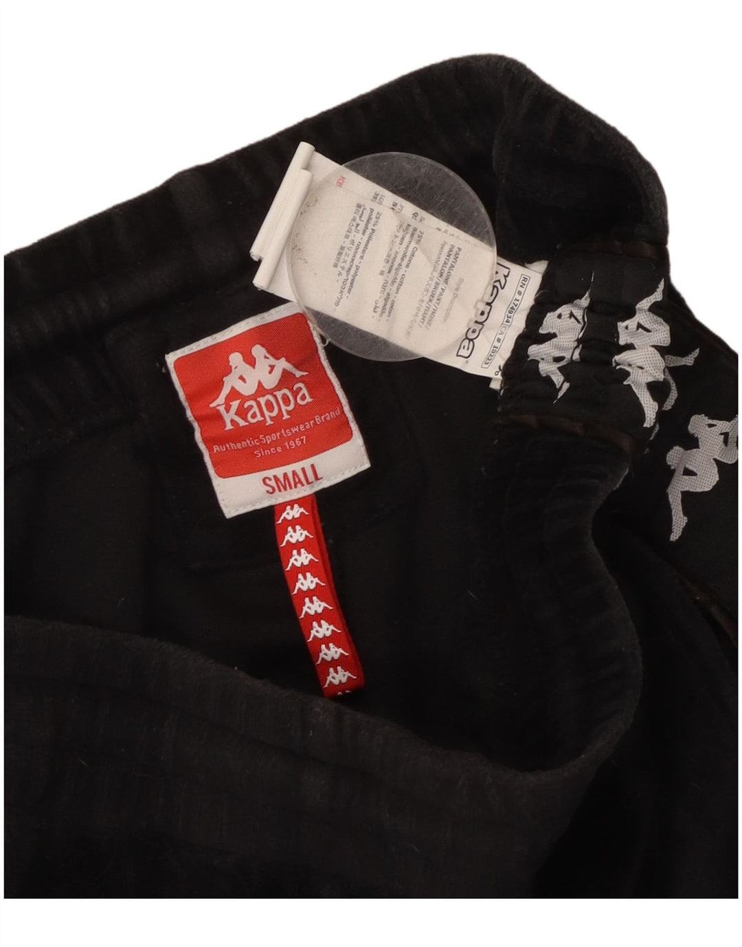 Kappa Pantalon de survêtement graphique pour femme UK 10 Small Noir Coton