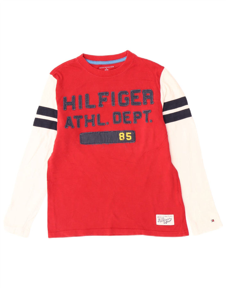 Tommy Hilfiger Haut graphique à manches longues pour garçon 8-9 ans Rouge moyen